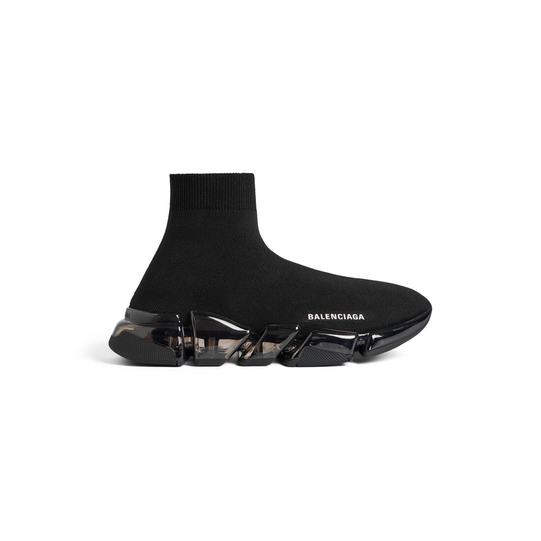 Women’s Speed 2.0 Full Clear Sole Recycled Knit Sneaker  in Black - Image 1
